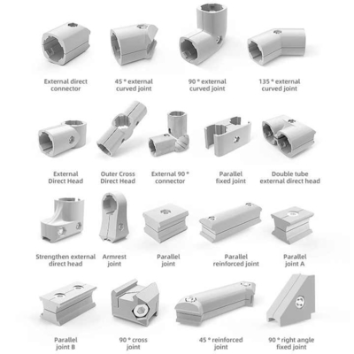 DYJ28-A15 Connector Appearance 90 Lean Tube Aluminum Tube Joint Aluminum Angle Accessory Profile