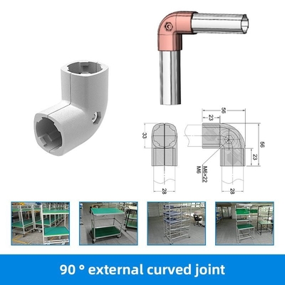 DYJ28-A15 Connector Appearance 90 Lean Tube Aluminum Tube Joint Aluminum Angle Accessory Profile