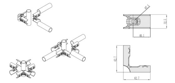 H-2 Lean Pipe Connector 2.3mm Joint With Chrome Plating