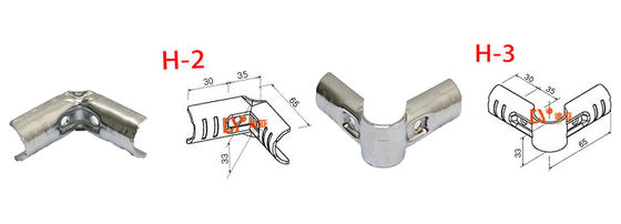 Thickness 2.3mm HJ-2 Chrome-plated Metal Pipe Connector for OD 28mm Lean Pipe Warehouse Modular System