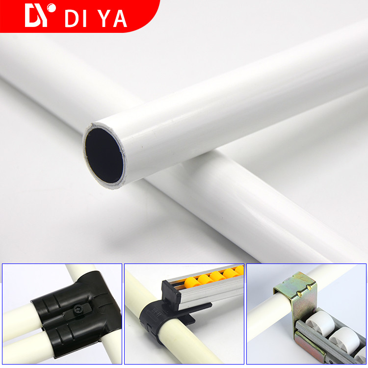Lean Tube Industrial 28mm PE Profile White Lean Pipe/Tube Untuk rack ...