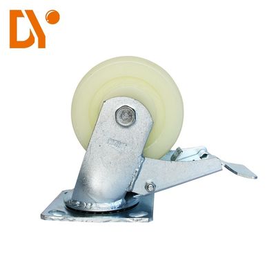 Tugas Berat Nylon 4 Inch Swivel Kastor Desain Sederhana Untuk Peralatan Pipa Lean