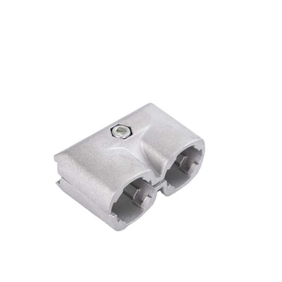 Lean Pipe Joint Aluminium Tube Connector Double Tube Eksternal Kepala Langsung