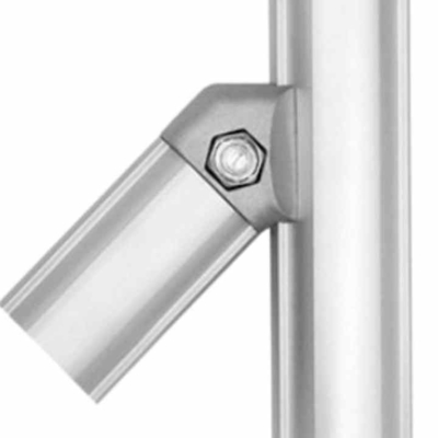 Aluminium Tubing Connector Lean Pipe Joint Fastener Kit 45 derajat Double Tube Dibangun-in Joint