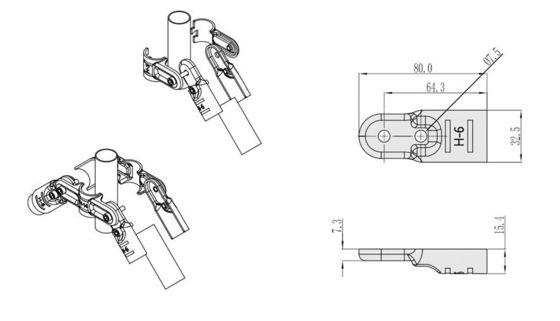 H-6 Chrome Plating  Lean Pipe Connector Joint