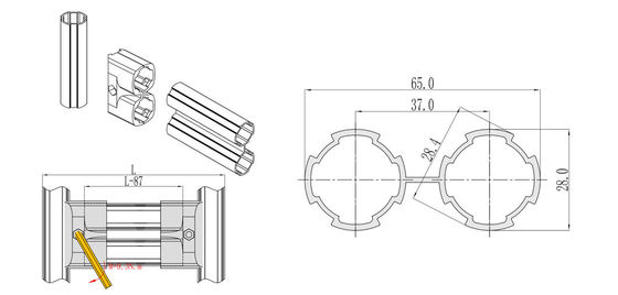 Hot Sale DY28-06A Duplex General Aluminum Alloy Lean Tubes Metal Pipe
