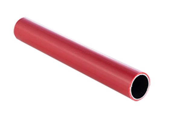 Tabung Lapis Merah Plastik OD28mm untuk Rak, Meja Kerja Tabung, Pipa Ramping Baja Tahan Karat Troli Industri